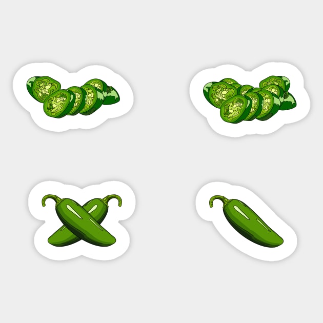 Jalapeno Chili Pepper Sticker by MojoCoffeeTime